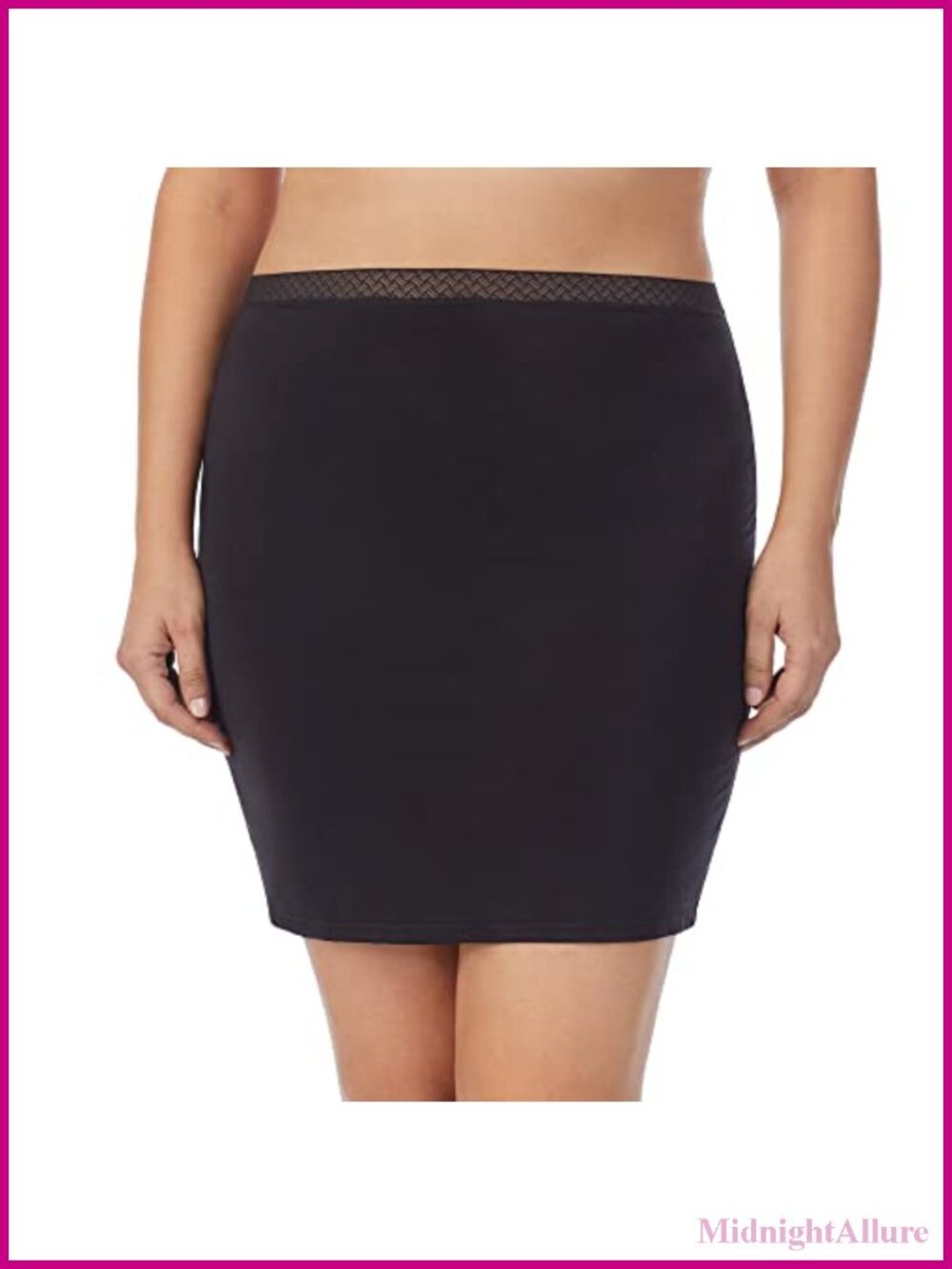 No Dig Lace Waistline 18" Half Slip A-Line Silk Nylon Spandex
